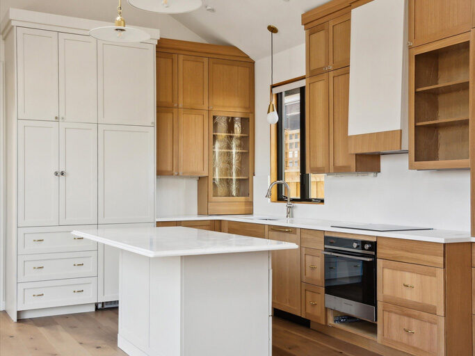 Kitchen in detached ADU (accessory dwelling unit) on Knight Street in SE Portland, Oregon