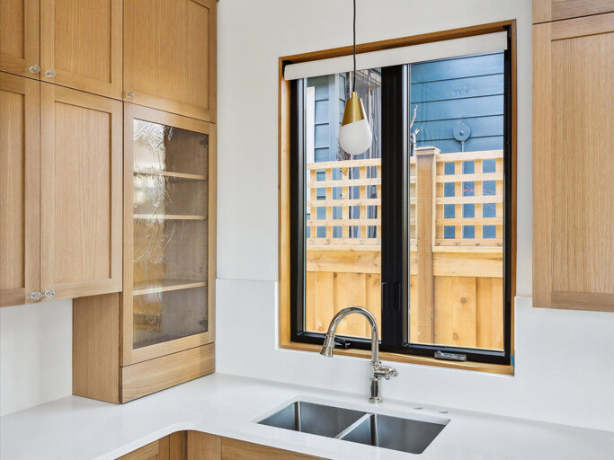 Kitchen sink in detached ADU (accessory dwelling unit) on Knight Street in SE Portland, Oregon