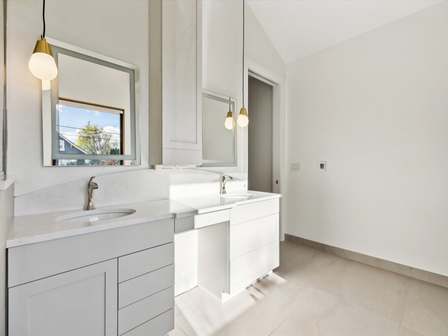 Luxurious bathroom in detached ADU (accessory dwelling unit) on Knight Street in SE Portland, Oregon